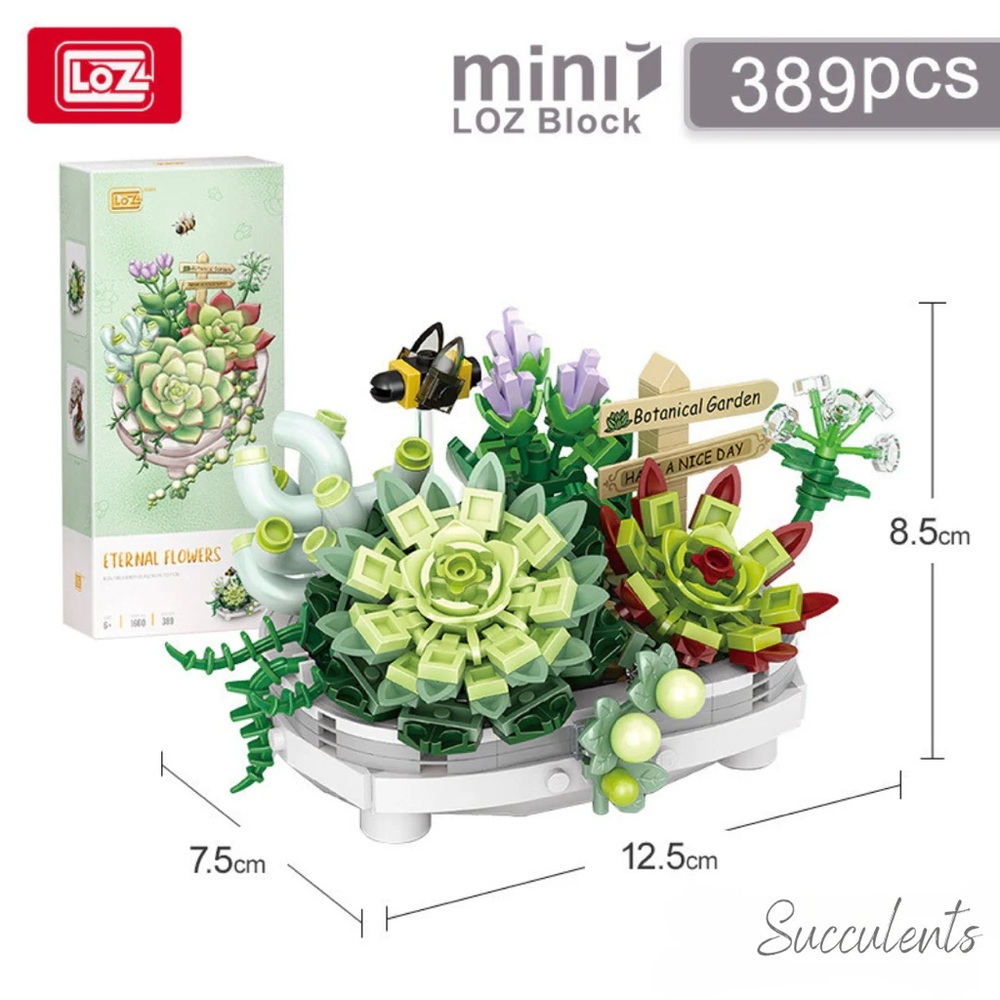 LOZ Lego Eternal Flowers Mini Building Block 1660 - Succulents 389 Pcs New